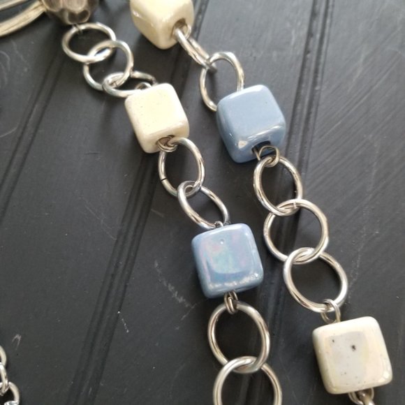 Made in Italy Ceramic Beaded Chain Necklace 34" -Some Slight Chipping - Picture 3 of 12